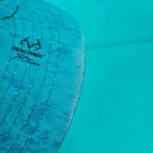 Real Tree Signature Xtreme Teal Blue Camo Adjustable Baseball Cap Hat - Picture 7 of 7